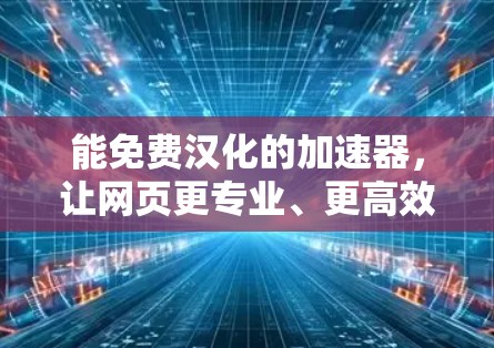 能免费汉化的加速器，让网页更专业、更高效
