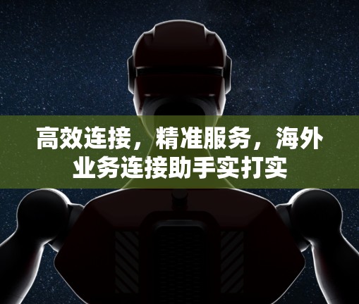高效连接,精准服务,海外业务连接助手实打实 高效连接,精准服务,海外业务连接助手实打实