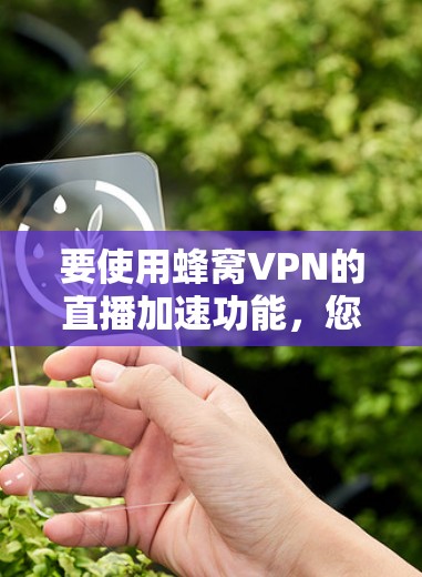 要使用蜂窝VPN的直播加速功能，您可以按照以下步骤操作