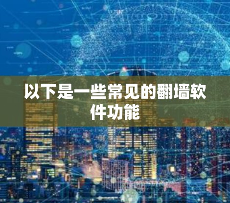 以下是一些常见的翻墙软件功能 以下是一些常见的翻墙软件功能